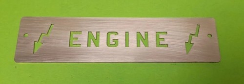 Stainless engine sign - engine, for