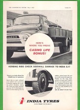 Old Magazine Advert 1963 - India Tyres - Giant G.17 Truck Tyres - Thames Trader