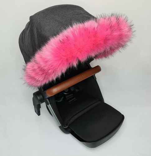 Luxury faux fur pram hood - faux,