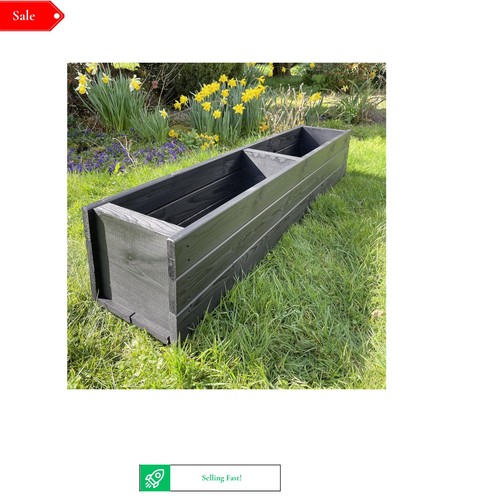Heavy duty wooden long planter - heavy,