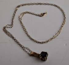 9 Carat Marked 375 Necklace Pendent With Stone Approx. Weight 1.05 Grams