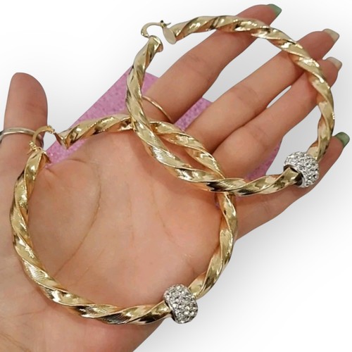 Xtra large 80mm gold twist - gold,