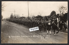 Postcard Bournemouth Dorset military WW1 the 11th Cheshire Regiment Leaving RP