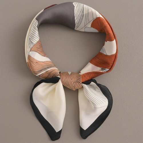 Silk square head scarf bandana - silk,