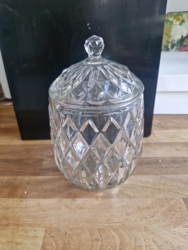 Vintage biscuit barrel - barrel, glass