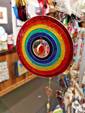 Circle Of Life Rainbow Colour Beaded Suncatcher Garden Mobile : Height 20cm