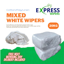 20kg Bag White Cotton Mix Cleaning Rags Wiping Wipers Garage Engineering Cloths