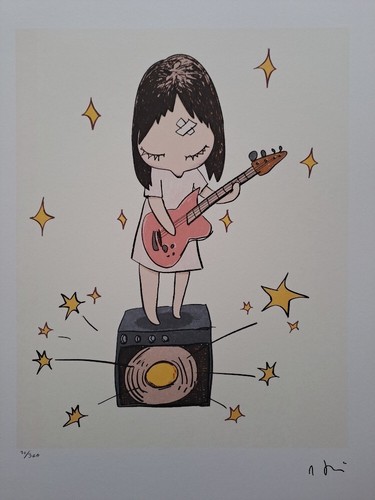 Nara yoshitomo signed guitar - yoshitomo,