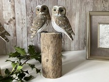 Owl figurine ornament painted - owl,