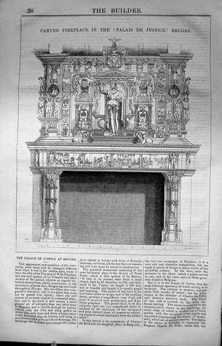 Old carved fireplace palais - carved,