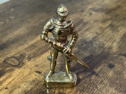 Solid brass knight figurine - solid,