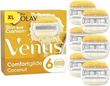 Gillette Venus ComfortGlide Coconut with Olay Razor Blades Women Pack of 6 2-In-