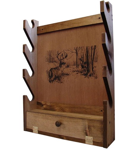 Wooden gun storage display - wooden,