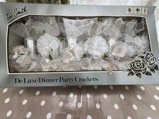 vintage 1970s Tom Smith De Luxe wedding Dinner Party Crackers box of 6 white