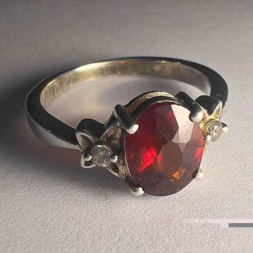 925 sterling silver oval red - 925,