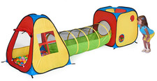 UTEX 3 in 1 Pop Up Play Tent with Tunnel Set Kids, Boys, Girls, Babies