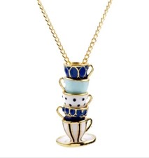 Tea Cup Charm Necklace In Gift