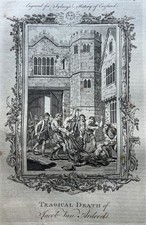 1345 Jacob van Artevelde Of Ghent, Flanders Killed By An Angry Mob Antique Print