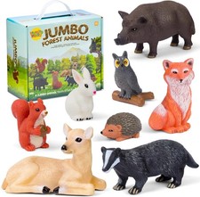 Learning Minds Set of 8 Jumbo Forest Animal Figures - For Children Aged 18m+