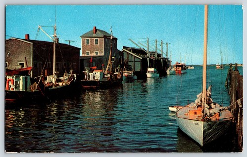 Postcard commercial wharf with - postcard,