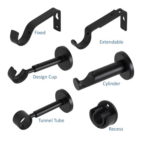 Curtain pole brackets black - curtain,