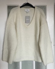 H&M Cream Mohair Blend V Neck