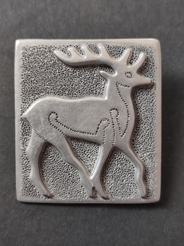 Vintage silvertone metal stag - silvertone,