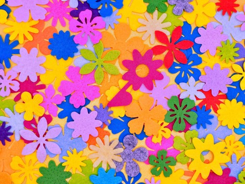 100 felt flowers die cut - 100,