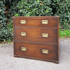 REPRODUX BEVAN FUNNELL OAK CAMPAIGN CHEST OF DRAWERS