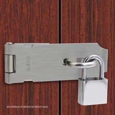 Stainless Steel Burglar-proof Padlock Hasp Shed Latch Door Clasp Lock Gate Bolt