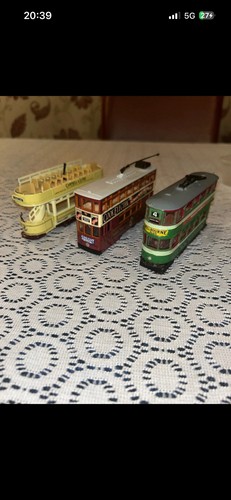 Trio vintage model trams - of,