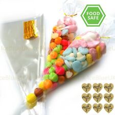 Party Cone Sweet Bags LARGE 37cm*18cm Cellophane Birthday Candy Wedding Favours
