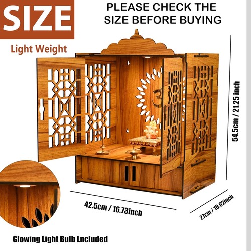 Large wooden mdf pooja mandir - wooden,