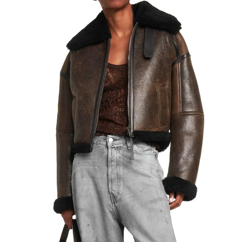 Women brown faux - brown, shearling