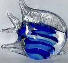 Blue Striped Murano Style Art
