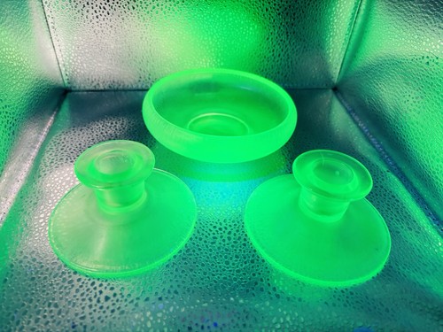 Iridescent uranium glass - glass, small