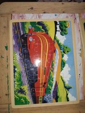 Bigjigs Toys Wooden Train Picture Tray Puzzle Large Chunky Pieces Kids 3+