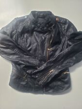 WOMENS ATMOSPHERE FAUX LEATHER BIKER JACKET UK12 BLACK
