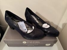  Pavers Ladies Dark Navy Blue Snake Effect Shoes - Size 5 - BNIB
