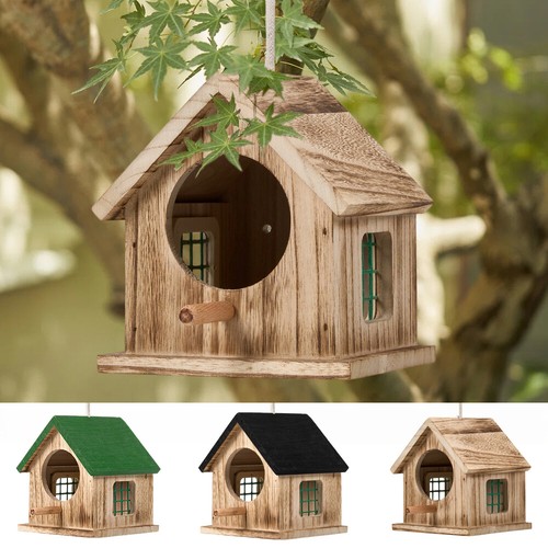 Hanging wooden bird table - hanging,
