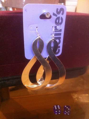 Earrings large silver twist - earrings,