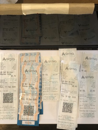 Arriva used bus tickets - arriva,