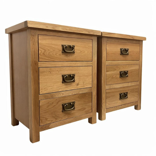 Oak drawer wide bedside - oak,