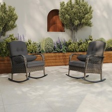 2pc Outdoor Wicker Rocking