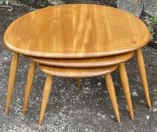 STUNNING  SET OF ERCOL NEST OF  PEBBLE COFFEE TABLES VERY CLEAN CONDITION