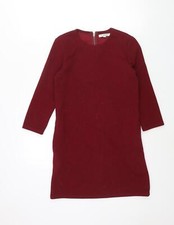 Glamorous Womens Red Polyester Mini Size XS Round Neck Zip