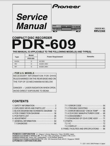 Pioneer pdr 609 - pdr-609,