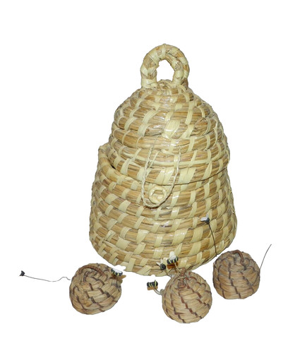 Bee skep basket large - bee,