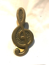 Large Treble Clef solid brass bulldog clip music letter paper holder 10cm