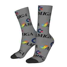 1 Pair Commodore Amiga Vintage Computer Socks – Retro Gaming Gift Grey